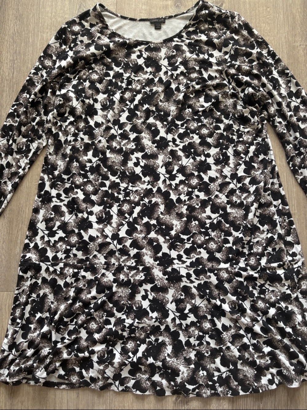 J. Jill Black and White Floral Mini Dress